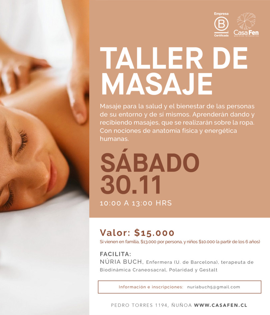 Taller de masaje noviembre 2019 - CasaFen