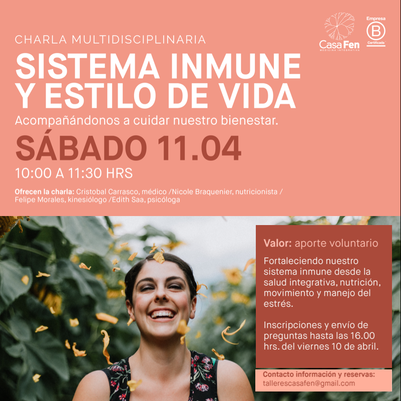 Charla multidisciplinaria, sistema inmune y estilo de vida - CasaFen