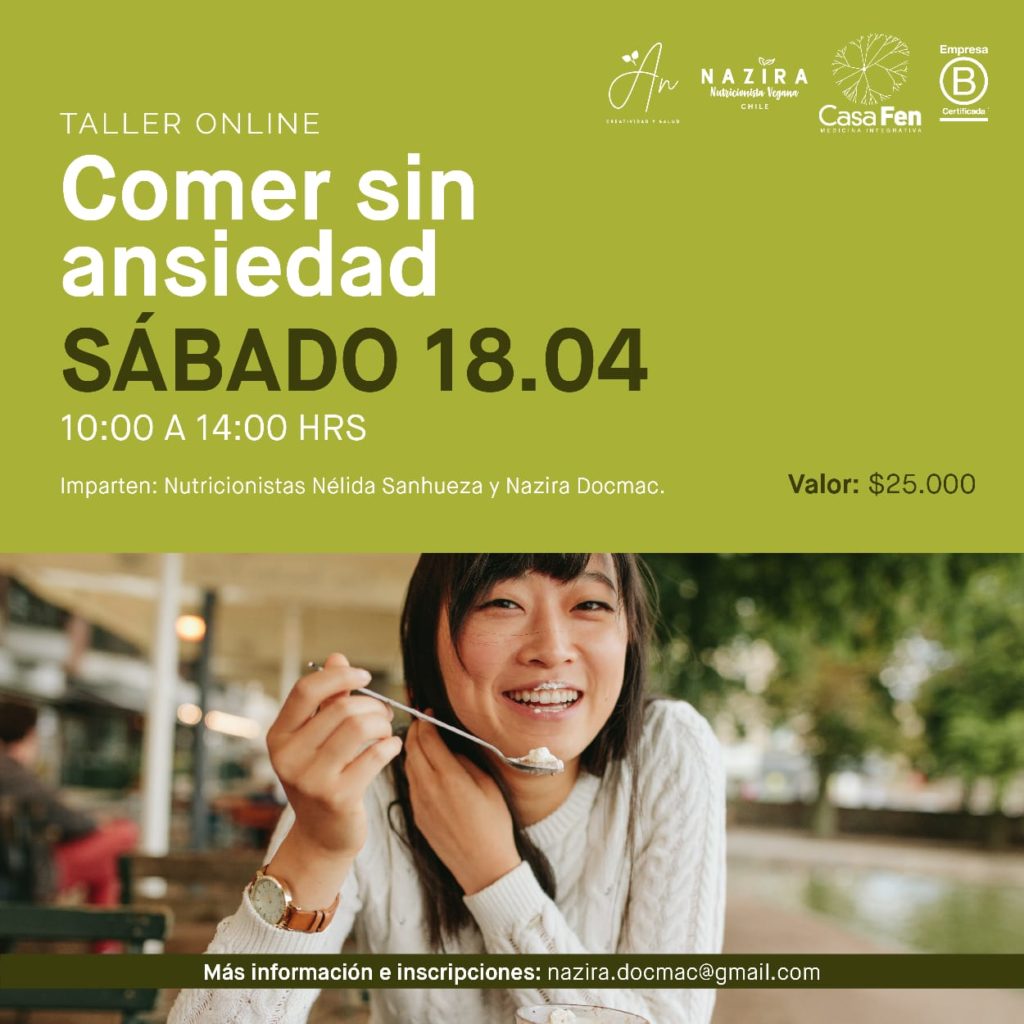 Comer sin ansiedad, taller online - CasaFen