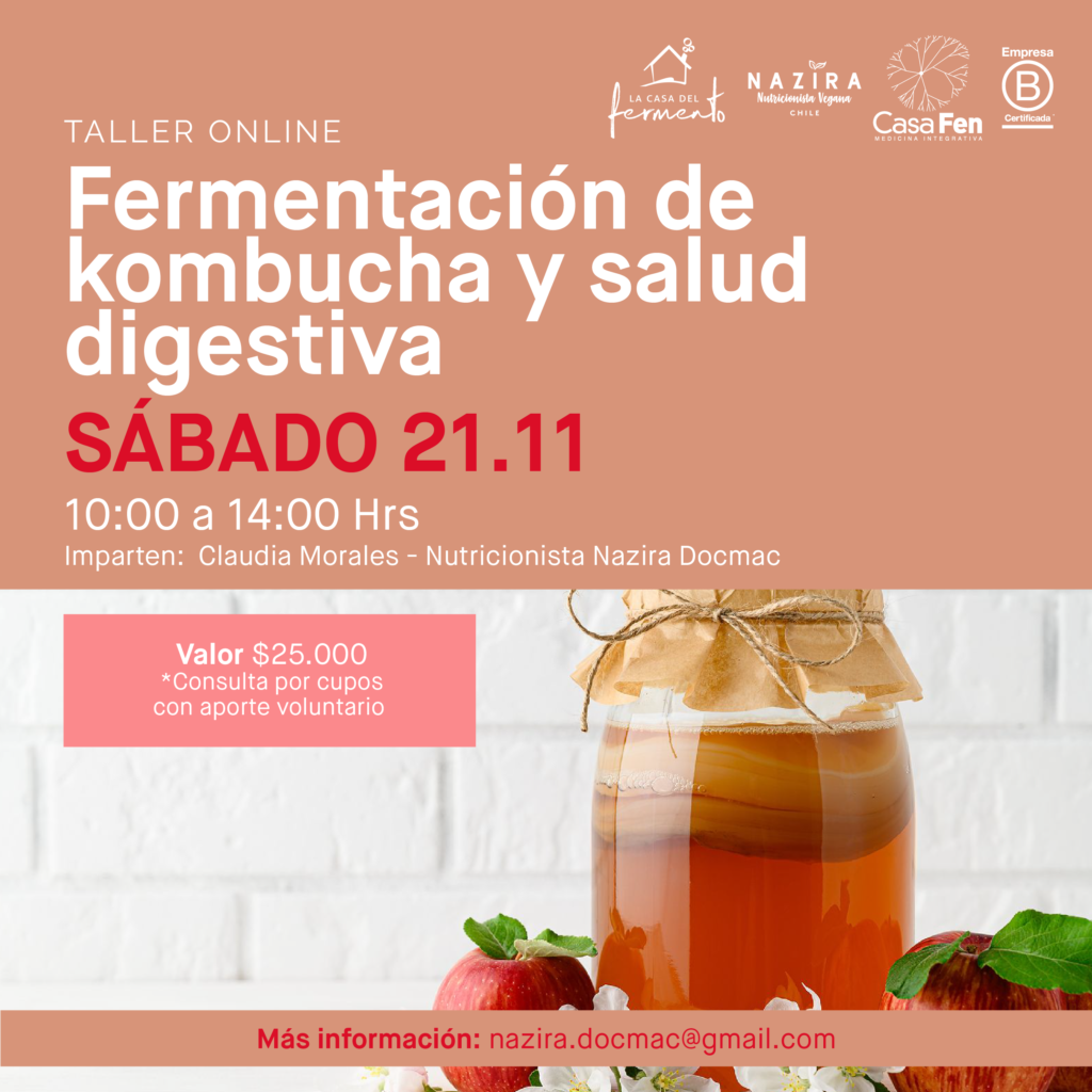 Taller online Fermentación de kombucha y salud digestiva-CasaFen